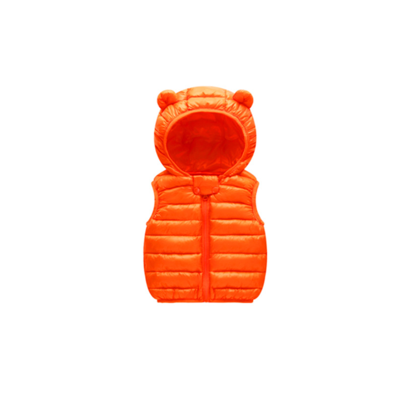 Chaleco con capucha de dibujos animados corto cálido chaqueta acolchada de algodón para niños invierno nuevo chaleco acolchado de algodón para niños chaqueta acolchada de algodón para bebés
