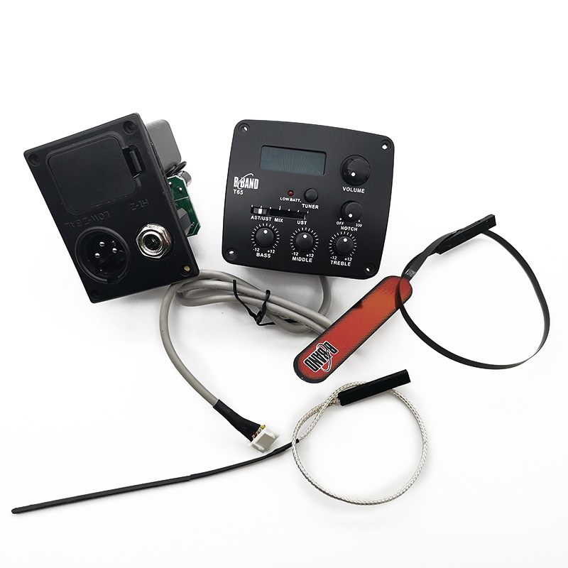 廠家直銷吉他拾音器 EQ 開孔自帶 調音器 吉他通用帶打板拾音器