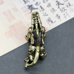 Brass Pixiu Car Ornament Keychain Key Holder Pure Copper Lucky God Beast Jiazi Keychain Decorative Craft