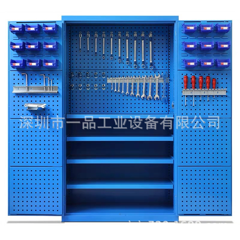一品工具储存柜足1.0mm厚钢制双开门工具柜铁皮维修带层板工具柜