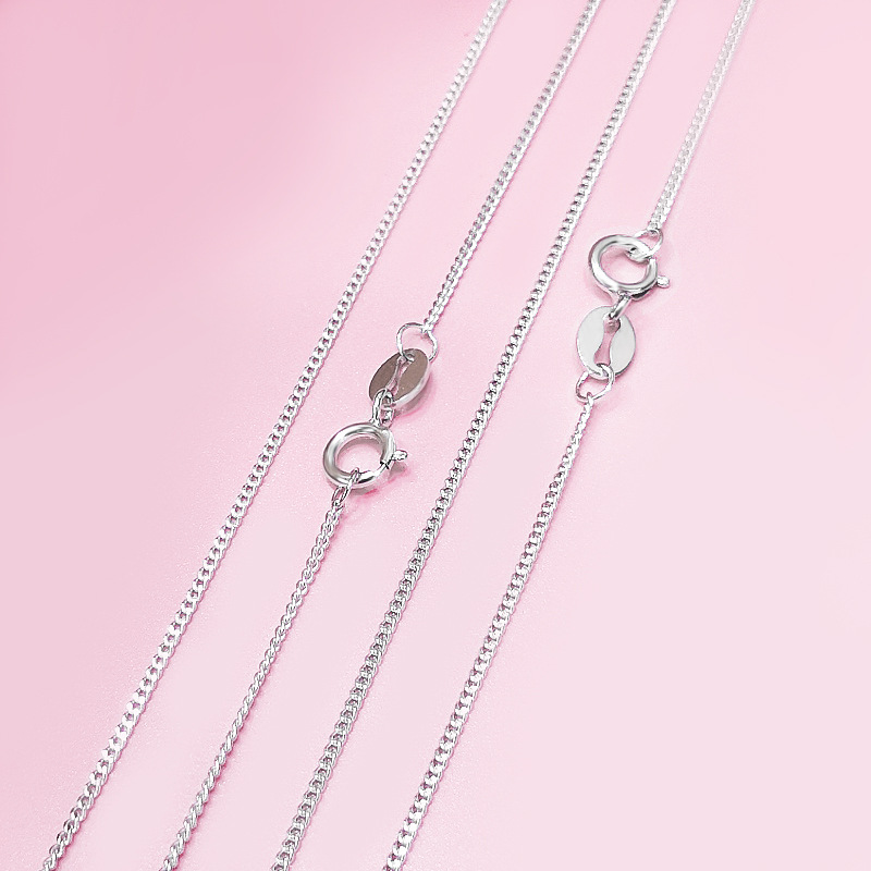 4g Weight Necklace Classification 925 Sterling Silver Plating Solid Color Necklace