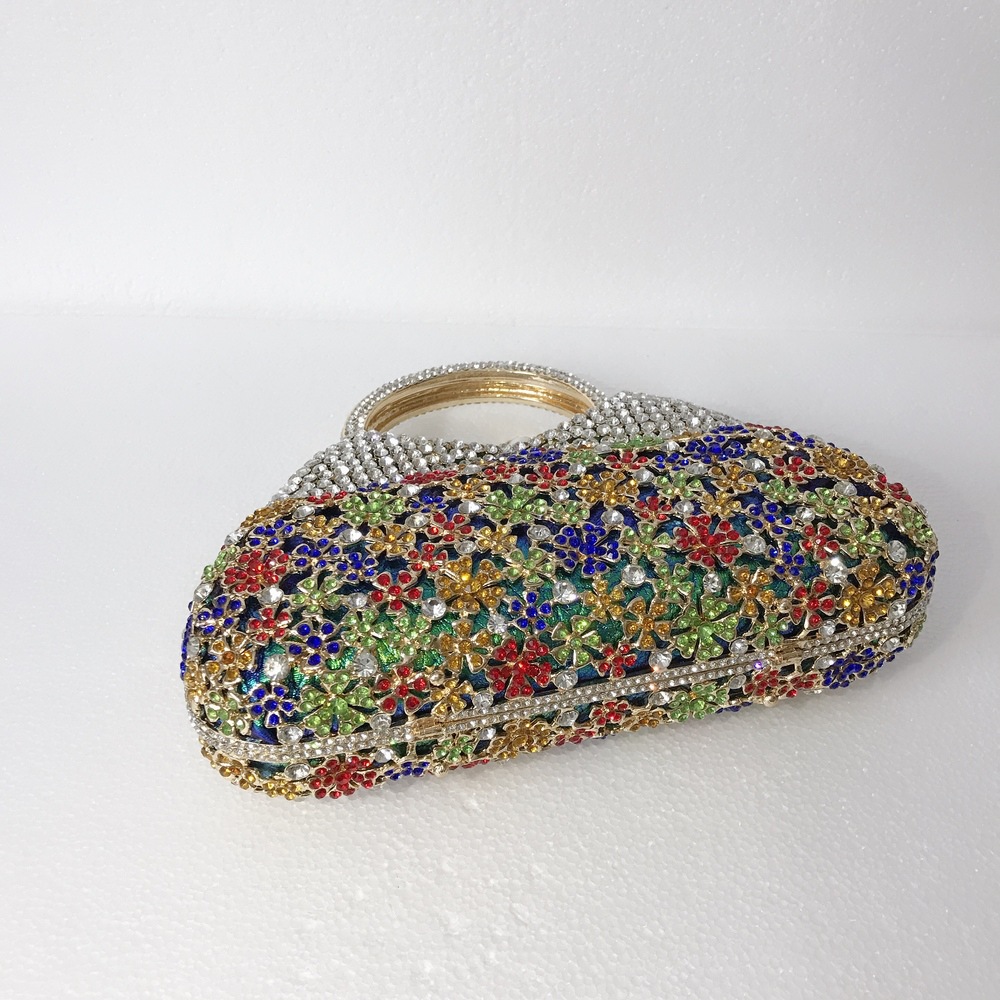 Túi clutch nữ đính kim cương giả dự tiệc cao cấp kích thước 23x12x6 cm — Màu đen chi tiết 12