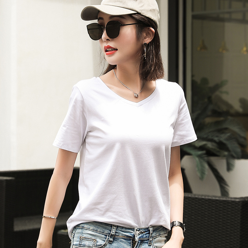 New tide sales Casual women's loose chicken heart collar V -neck…
