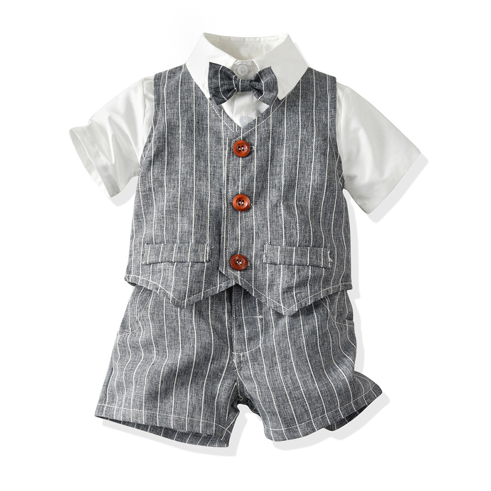 children's three-piece striped vest