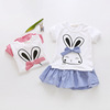 Summer children's dress, skirt, children's clothing, Korean style, with short sleeve