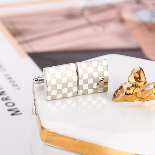 European and American movies around foreign trade grid laser cufflinks men's French cufflinks factory wholesale 