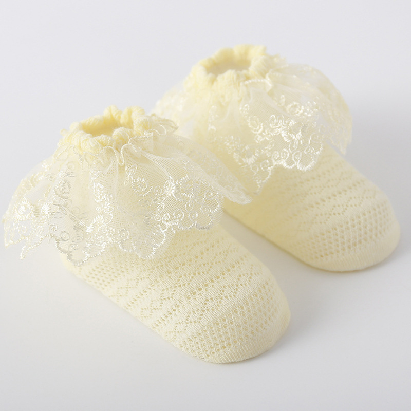 Nueva malla de verano calcetines de encaje para NIÑOS Calcetines de encaje de princesa calcetines de encaje de algodón para niñas calcetines de encaje de bebé blanco