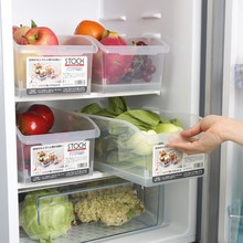 日式抽屉式冰箱保鲜收纳盒厨房食品级整理盒透明塑料蔬菜收纳盒