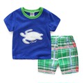 童装夏季2-7岁短袖t恤童套装 男童宝宝2-7岁服装印花两件套