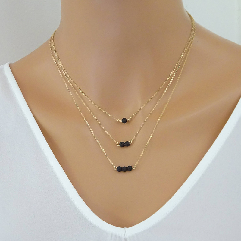 Volcanic Stone Bead Necklace