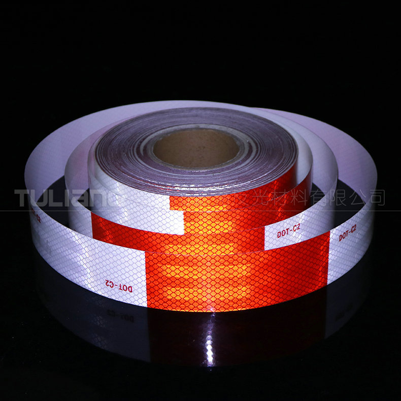 外贸出口工程级超强膜货车红白反光贴 PET红白相间反光贴