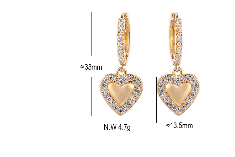 fashion heartshaped pendant copper necklace earrings setpicture1