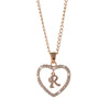 Necklace with letters, zirconium, jewelry, pendant, ebay
