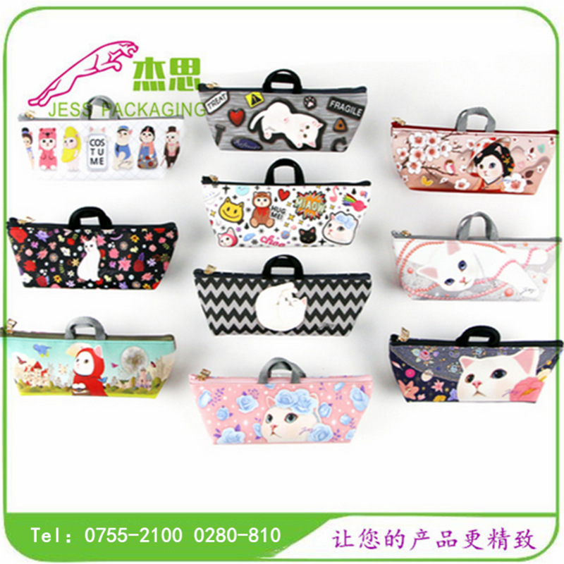 设计新款学生笔袋大容量文具收纳包拉链手提包量大从优