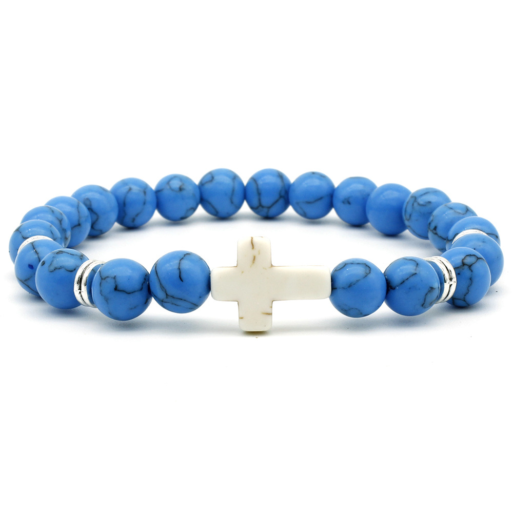 Ethnischer Stil Kreuzen Türkis Perlen Unisex Armbänder display picture 3