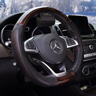 汽車加熱方向盤套壹件代發冬季方向盤套真皮電加熱把套保暖方向盤