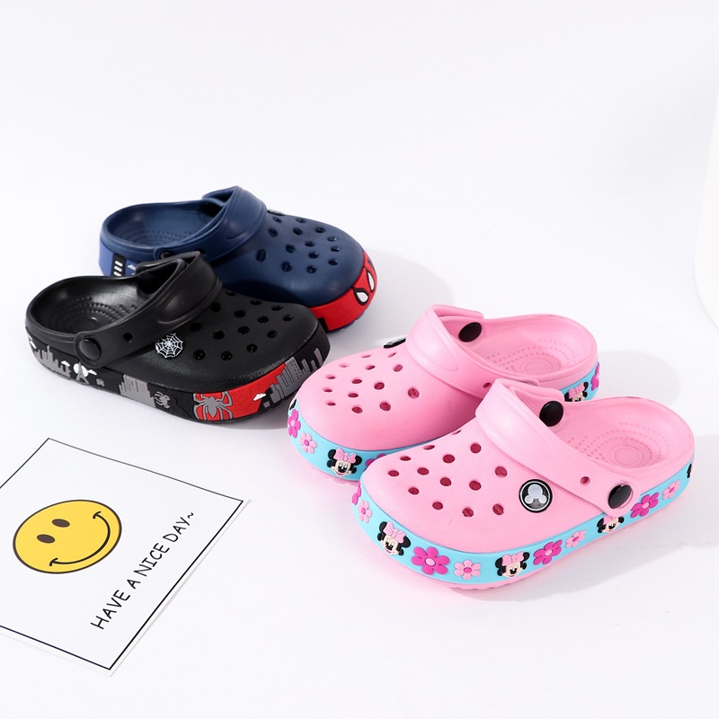 [7% off] Children's sandals and slippers Summer baby 1-3-8 children's soft bottom shoes with holes anti-skid cute cartoon