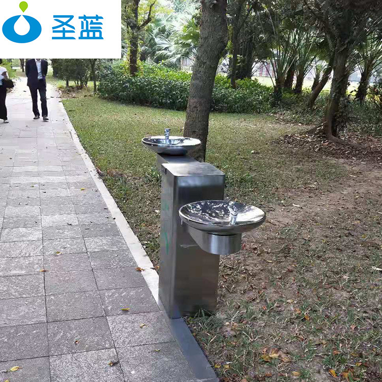 高低双盆户外直饮水台