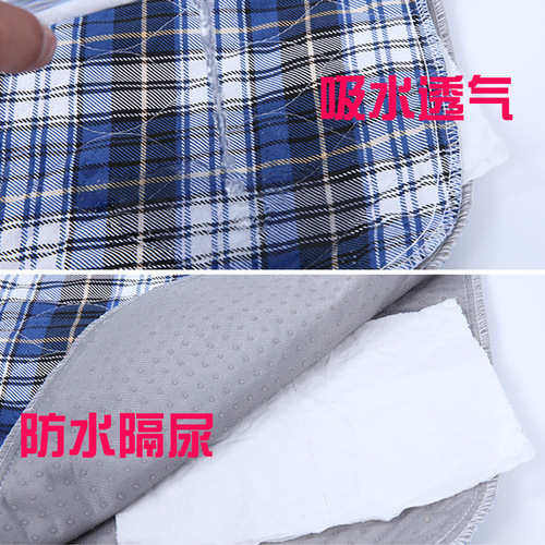 Four-layer non-slip silicone particles adult waterproof diaper pad elderly incontinence care pad diaper anti-pee mattress