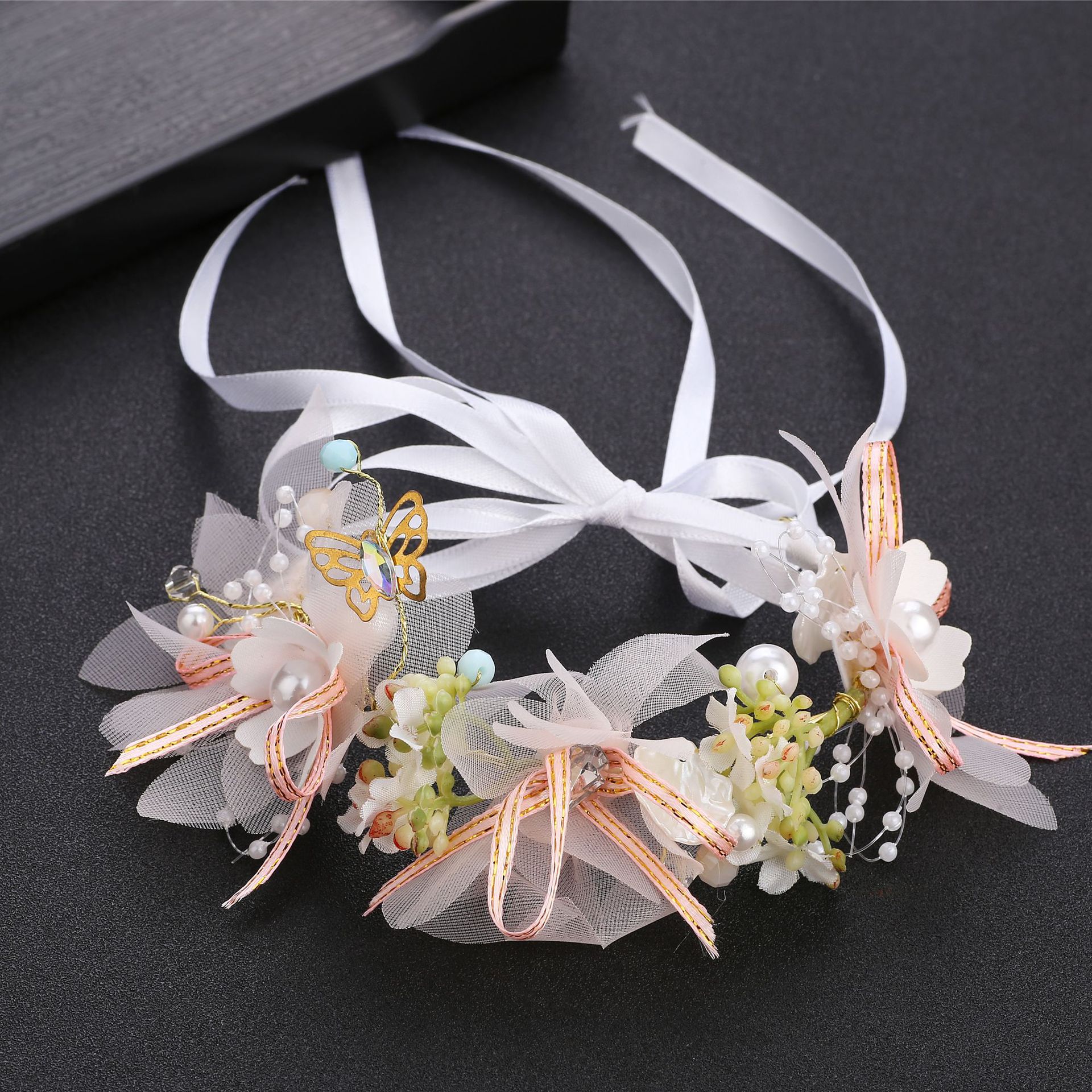 New Flower Butterfly Garland Wedding Bride Headwear Headband display picture 4