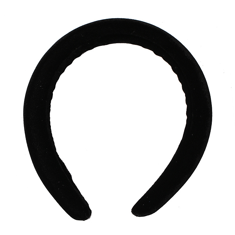 Creative New Milk Silk Velvet Sponge Headband Thickened Flannel Black Headband Ladies display picture 8