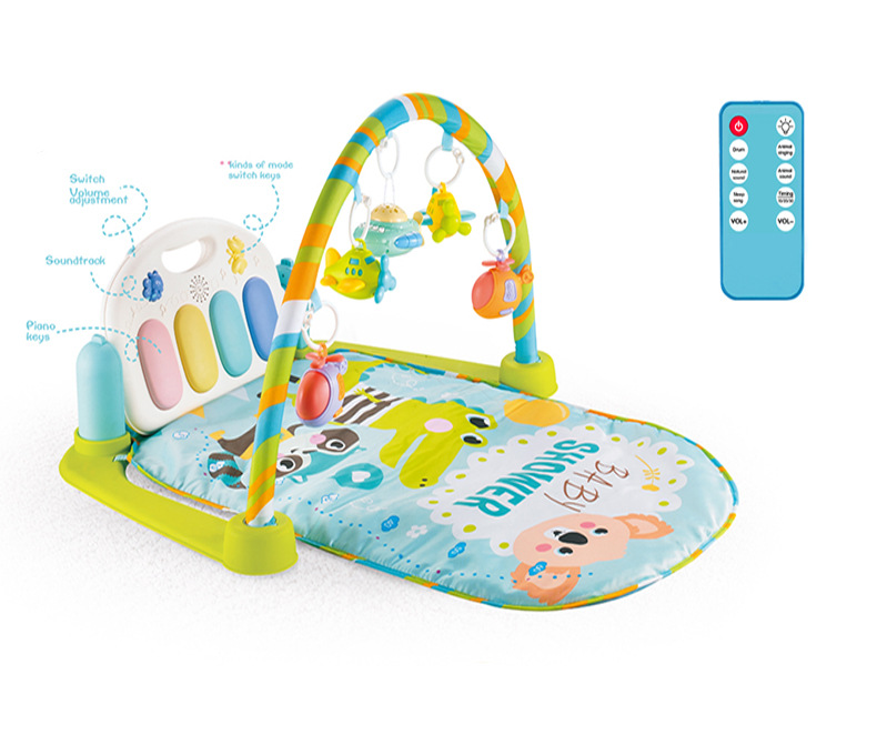 大号婴儿脚踏琴 遥控音乐灯光故事机健身架健身毯工厂直销详情图3