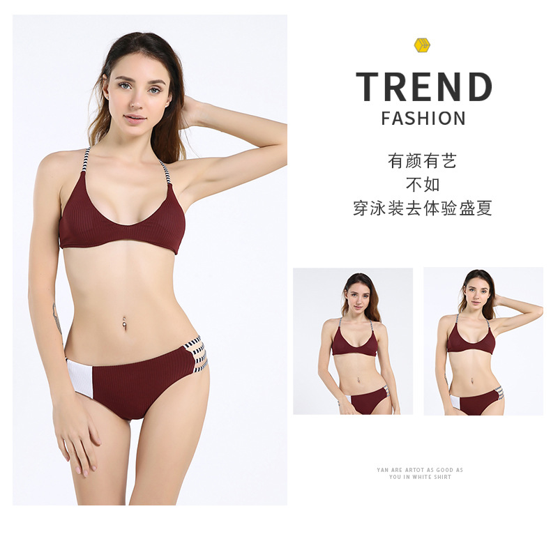 Cotton FashionBikini(red-S)Swimwear NHHL2064-red-S