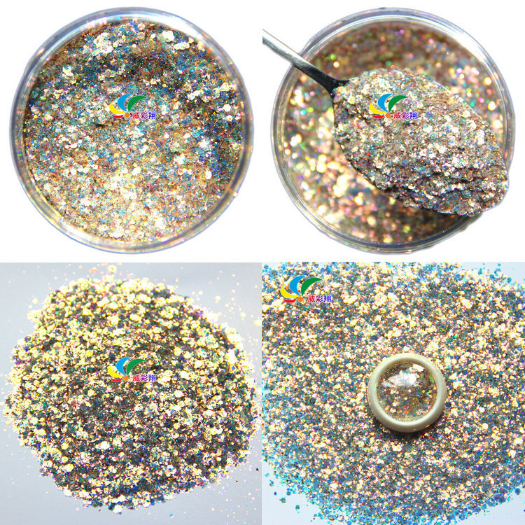 Wholesale of gold onion powder, sequins, hexagonal heart, five-pointed star, irregular-shaped laser colored PET sequins, nail gold powder and glitter powder pic 27
