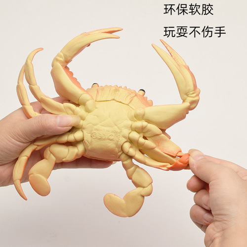 Simulated large crab soft plastic marine animal model simulated crab pinching and screaming children's science and education cognitive scene props