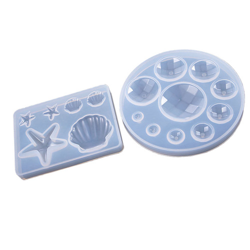 DIY Crystal Epoxy Mirror Silicone Mold Gem Round Starfish Shell Baking Cake Mold