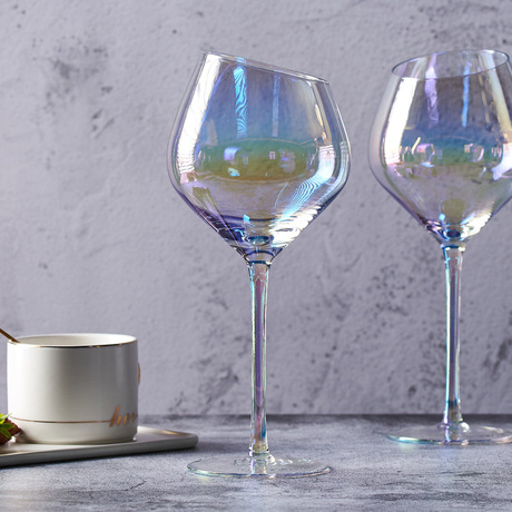 cầu vồng tưởng tượng Nhật Bản đầy màu sắc kính pha lê champagne chiếc cốc màu rượu vang đỏ kính mạ sáng tạo Bộ rượu
