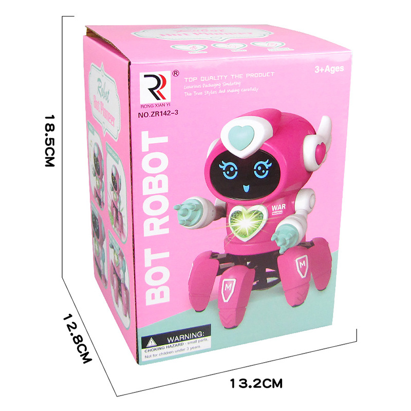 Tiktok mismo estilo Venta caliente eléctrico seis garra cantando y bailando robot luz música parada Venta caliente venta al por mayor juguetes