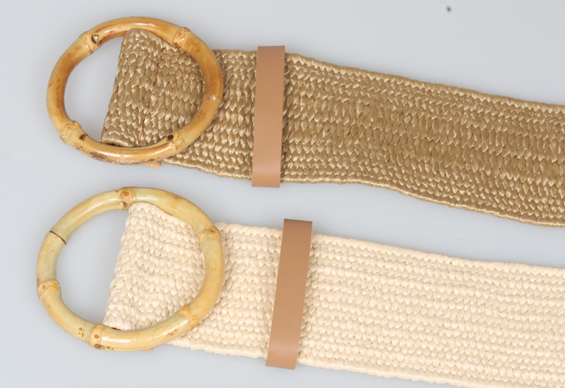 Ethnic Style Bamboo Round Buckle Elastic Woven Elastic Belt display picture 3