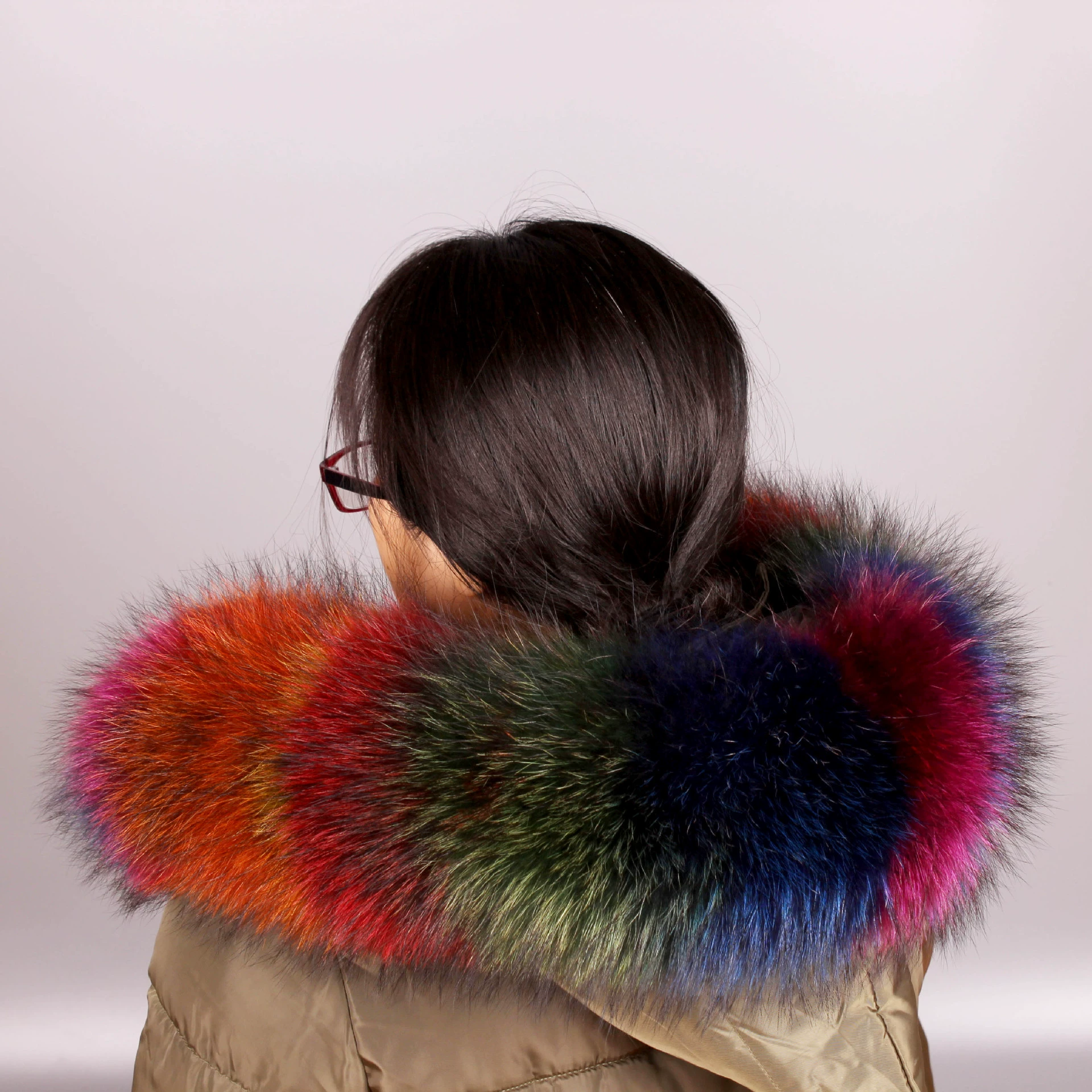 Real fur collar mink fur single sale buy big fur collar faux fur dyed patchwork autumn winter