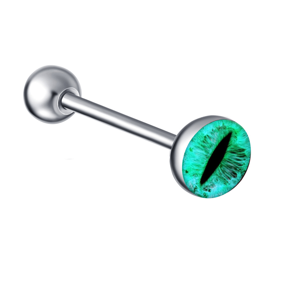 Mixed Color Pattern Stainless Steel Straight Barbell Tongue Piercing Jewelry Insect Style Ethnic detail image 7