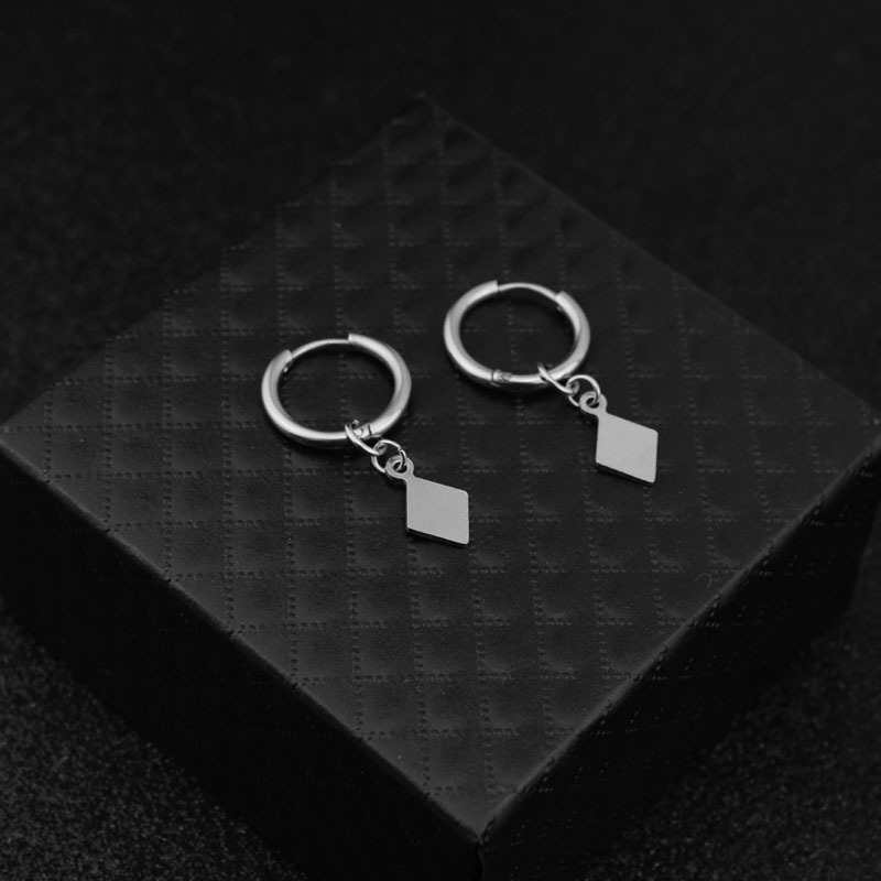 1 Piece Simple Style Geometric Polishing Stainless Steel Drop Earrings display picture 4