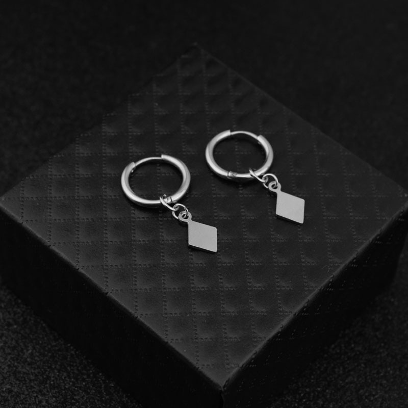 Daily Occasion 1 Piece Simple Style Geometric Polishing Stainless Steel Drop Earrings