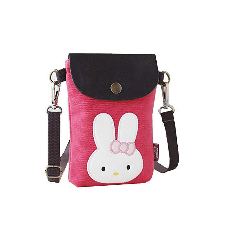 深圳工厂供应 新款时尚单肩零钱包 多色可爱兔兔斜跨包 可印LOGO