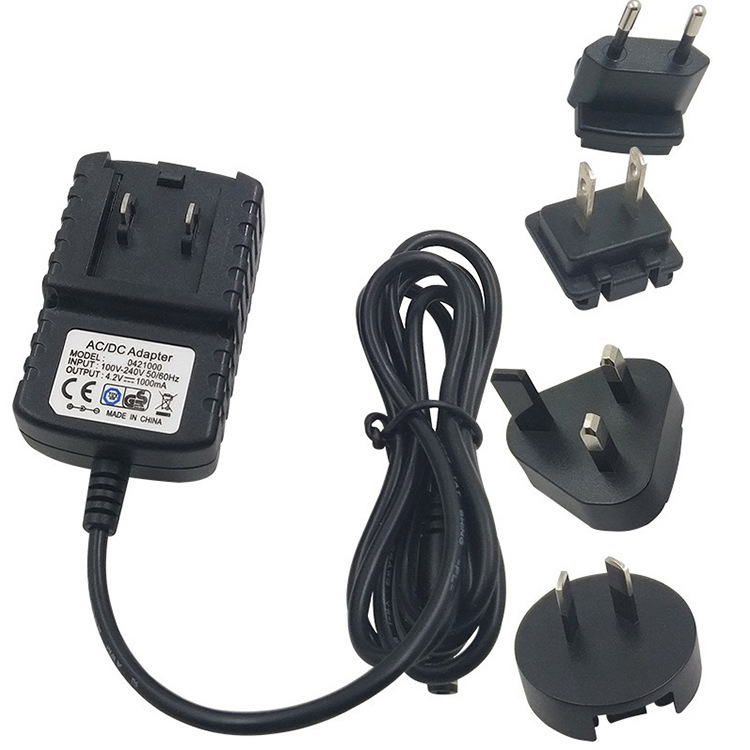 Convertible plug charger 6v0.8a 6v800ma BS UL CE SAA and other national safety regulations certification