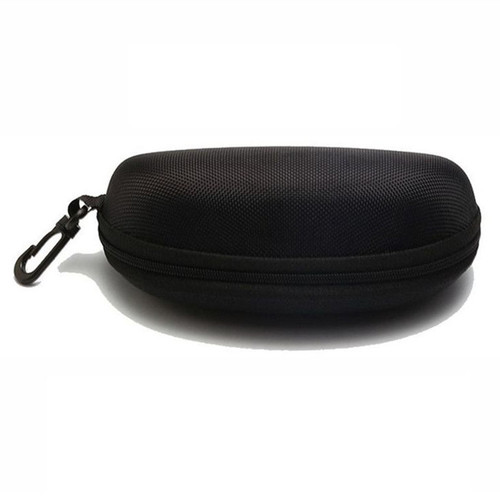 Convenient black sunglasses case, pressure-resistant flat mirror glasses case, zipper box hook sunglasses case, unisex