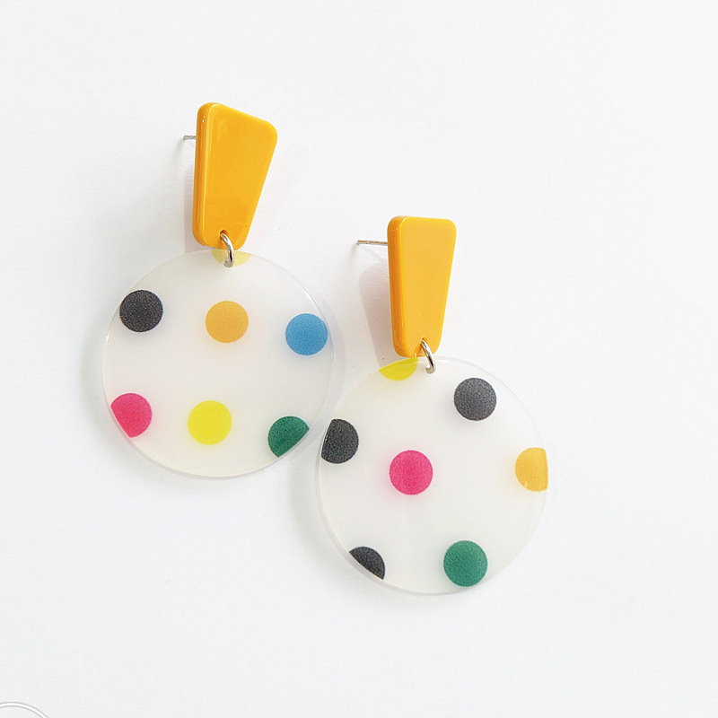 7g Weight No Inlaid Inlay Material Earrings Classification Housewarming, Anniversary, Business, Wedding, Travel, Birthday, Festival Occasion Arylic Material Geometric Pattern Women'S Gender Black&White Color Table Tennis Racket Round Spotted Pattern Earrings 8