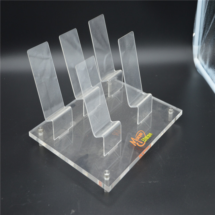 手机托盘展示架亚克力底座桌面支架苹果防盗链VIVO水晶架塑料展架