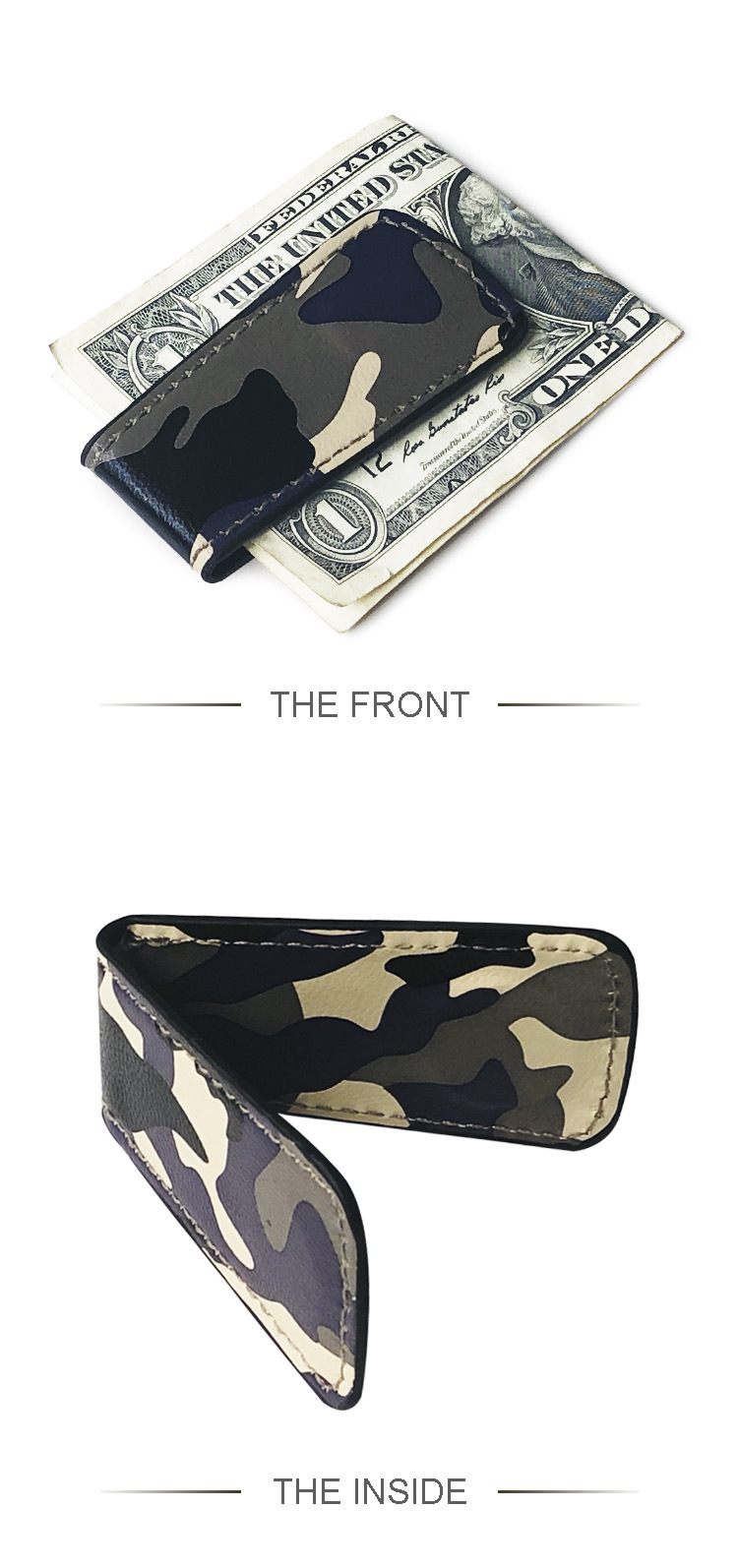 Fashion Korean New Camouflage Wallet Mini Magnet Clip Simple Ultra-thin Wallet Coin Wallet Wholesale Nihaojewelry display picture 6