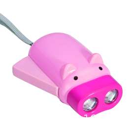 可爱卡通迷你小猪手压电筒免电池手动手压式自发电手电筒双LED灯