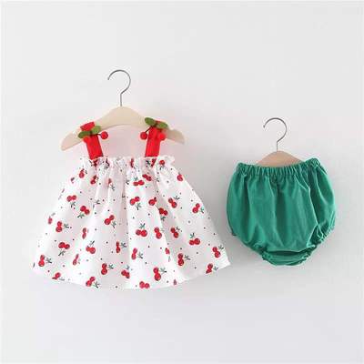0-1-2-3岁4女宝宝韩版裙子连衣裙夏装女童衣服婴儿套装洋气两件套
