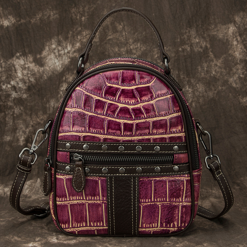 Borsa a tracolla in vera pelle con strato superiore a spalla singola in vacchetta, bp alla moda e versatile, piccola da donna_voghion.com