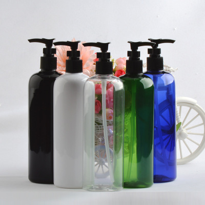 500ml毫升圆肩瓶夹子泵 按压瓶乳液身体乳分装瓶化妆品厂家现货