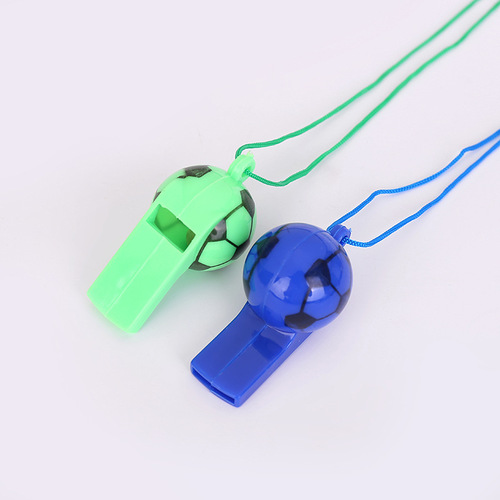 Plastic football whistle with rope, World Cup football referee whistle, cheering props, game whistle wholesale