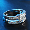 Wedding ring, zirconium for beloved, suitable for import, micro incrustation, European style