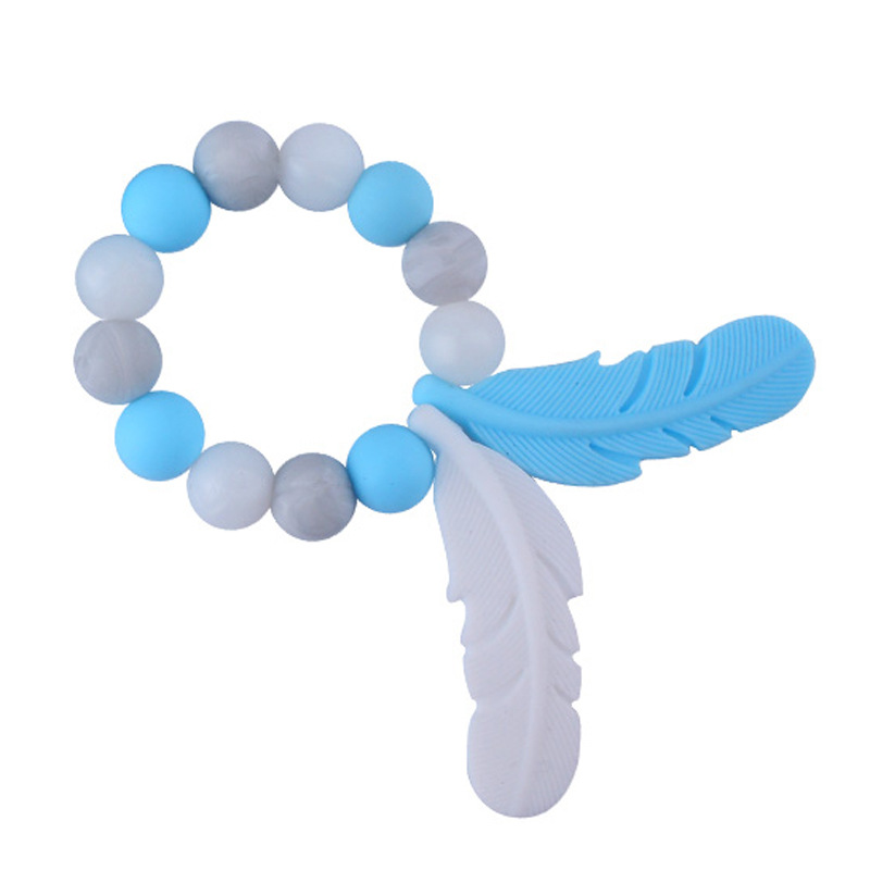 Bebé suministros silicona teether bebé pluma dibujos animados silicona juguete teether chupete Silicona